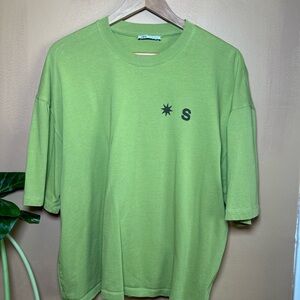Zara Green Short Sleeve Tee Relaxed Fit
